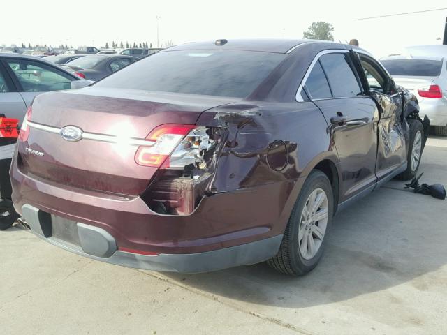 1FAHP2DWXBG115813 - 2011 FORD TAURUS SE MAROON photo 4