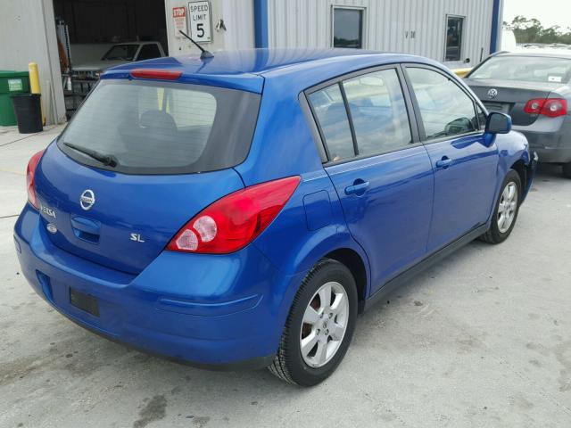 3N1BC13E18L445054 - 2008 NISSAN VERSA S BLUE photo 4