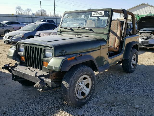 1J4FY19PXSP259303 - 1995 JEEP WRANGLER / GREEN photo 2