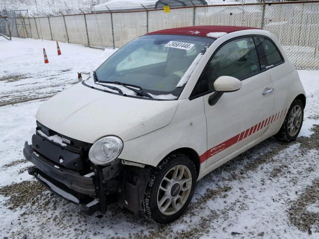 3C3CFFDR9CT128174 - 2012 FIAT 500 POP WHITE photo 2