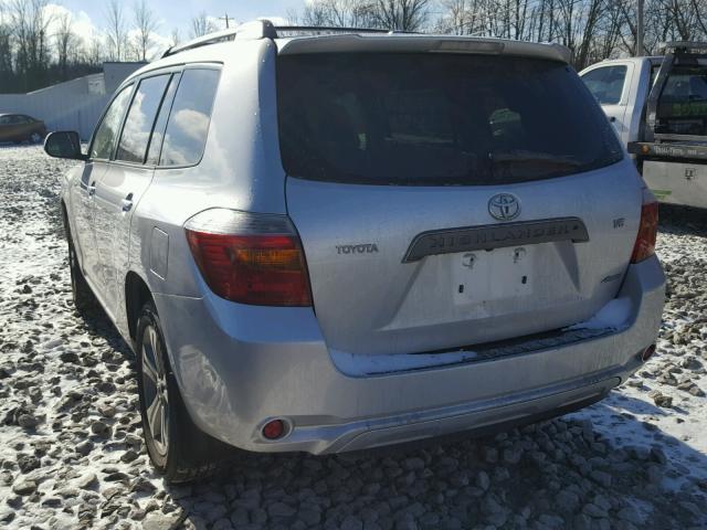 JTEES43A492134552 - 2009 TOYOTA HIGHLANDER SILVER photo 3