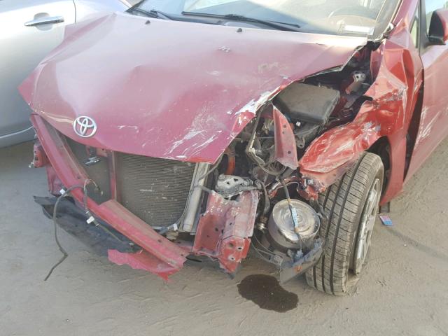 JTDKB20U777608102 - 2007 TOYOTA PRIUS RED photo 9