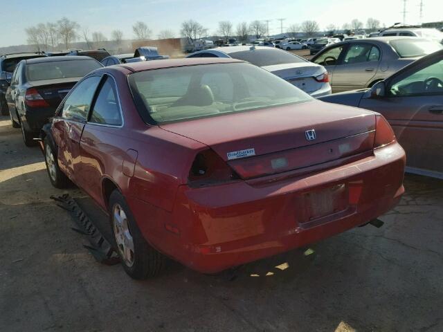 1HGCG2252YA039130 - 2000 HONDA ACCORD EX RED photo 3