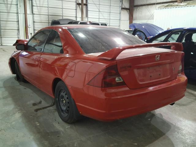 1HGEM22911L098376 - 2001 HONDA CIVIC SI RED photo 3