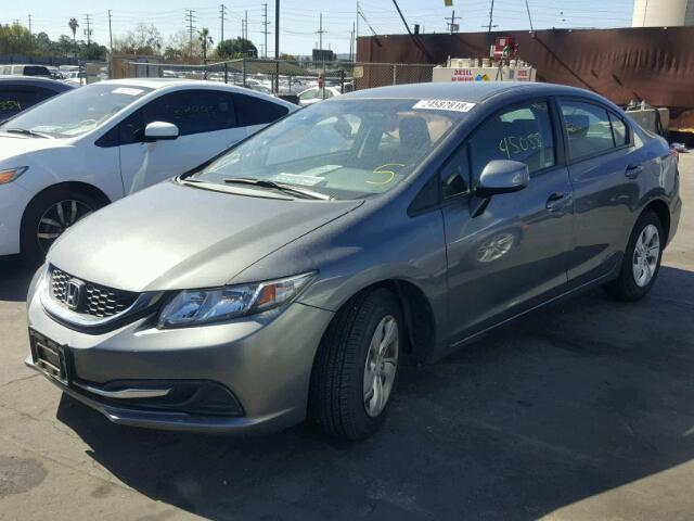 19XFB2F54DE034183 - 2013 HONDA CIVIC LX GRAY photo 2