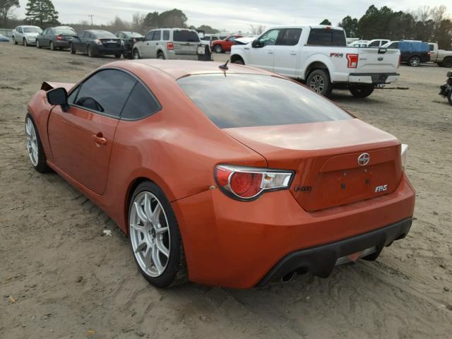 JF1ZNAA13D2719913 - 2013 TOYOTA SCION FR-S ORANGE photo 3