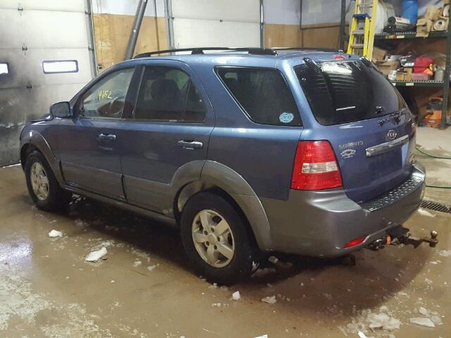 KNDJC736185780352 - 2008 KIA SORENTO EX BLUE photo 3