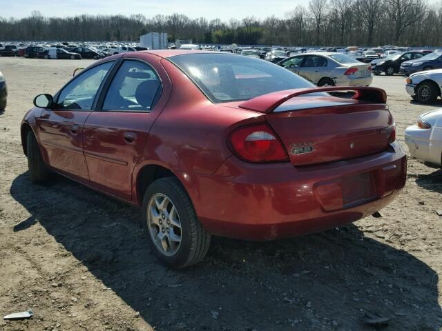 1B3ES56C73D136381 - 2003 DODGE NEON SXT RED photo 3