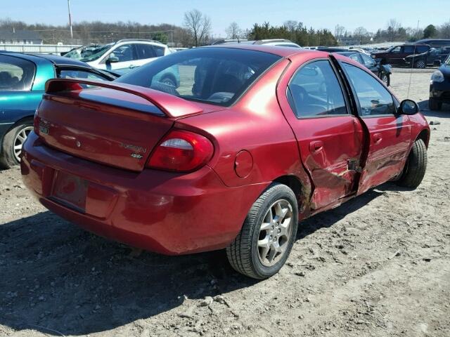 1B3ES56C73D136381 - 2003 DODGE NEON SXT RED photo 4