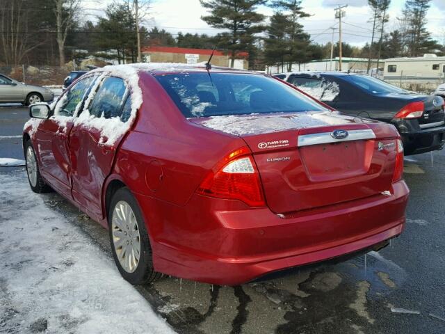 3FADP0L3XBR205420 - 2011 FORD FUSION HYB RED photo 3