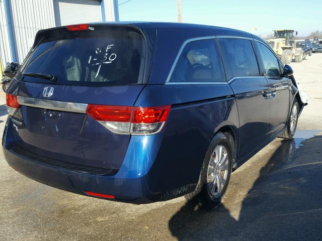 5FNRL5H48FB013513 - 2015 HONDA ODYSSEY EX BLUE photo 4