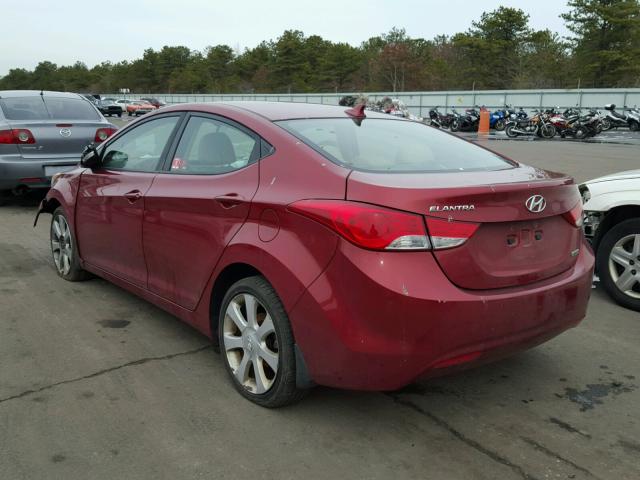 5NPDH4AE1DH203256 - 2013 HYUNDAI ELANTRA GL RED photo 3