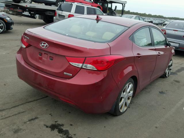 5NPDH4AE1DH203256 - 2013 HYUNDAI ELANTRA GL RED photo 4