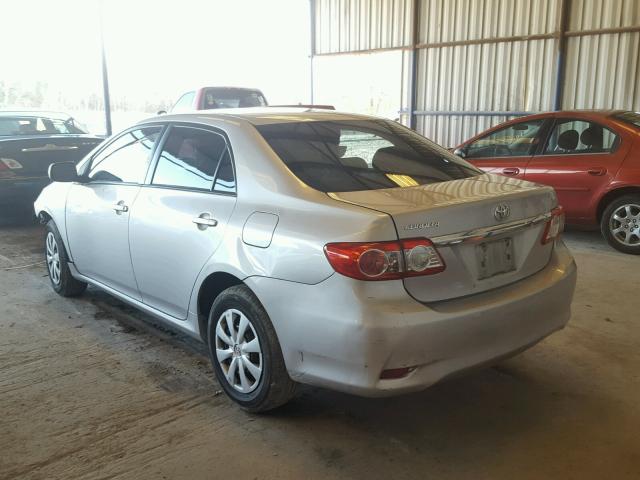 2T1BU4EE1BC591845 - 2011 TOYOTA COROLLA BA SILVER photo 3