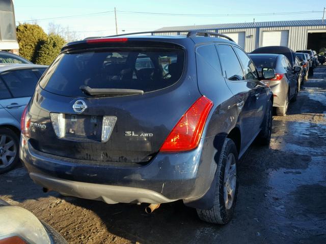 JN8AZ08WX4W336619 - 2004 NISSAN MURANO SL BLUE photo 4