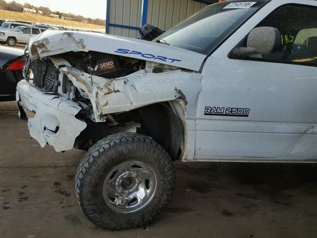 1B7KF2365XJ553718 - 1999 DODGE RAM 2500 WHITE photo 9