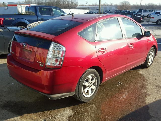 JTDKB20U373290356 - 2007 TOYOTA PRIUS RED photo 4