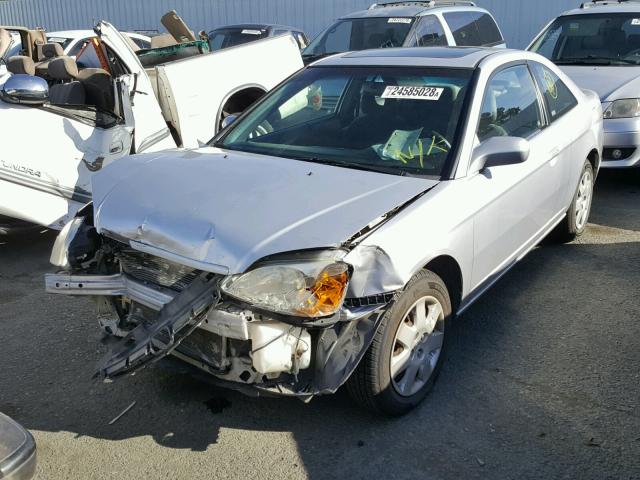 1HGEM22922L052220 - 2002 HONDA CIVIC EX SILVER photo 2