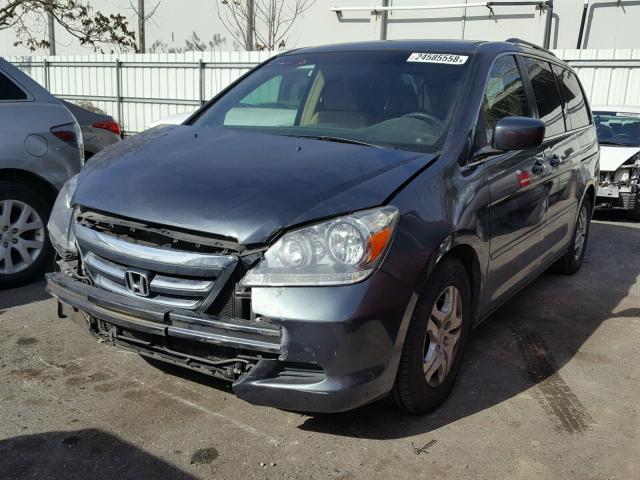 5FNRL38465B422905 - 2005 HONDA ODYSSEY EX BLUE photo 2