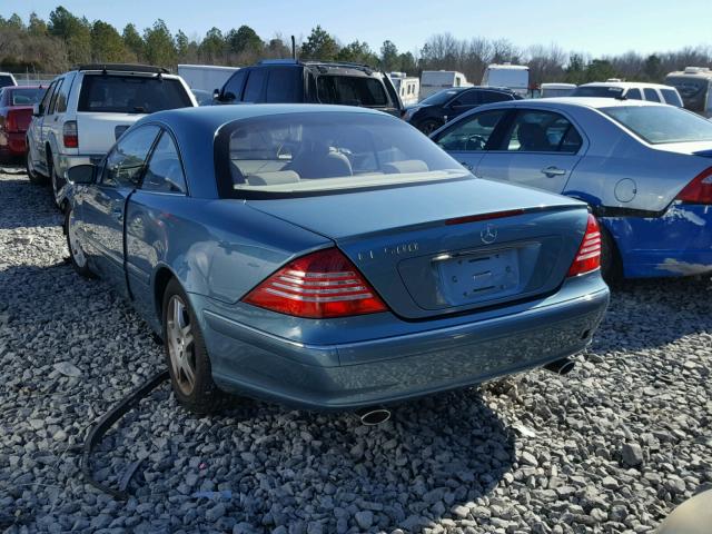 WDBPJ75J23A039093 - 2003 MERCEDES-BENZ CL 500 TEAL photo 3