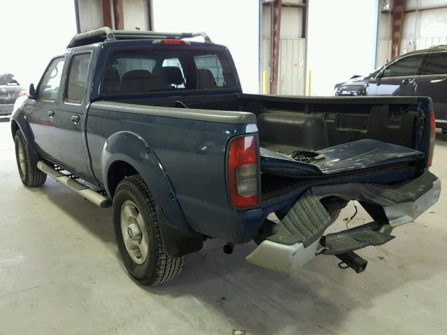 1N6ED29X12C392359 - 2002 NISSAN FRONTIER C BLUE photo 3