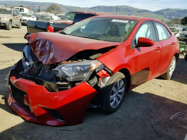 5YFBURHE4FP213727 - 2015 TOYOTA COROLLA L RED photo 2