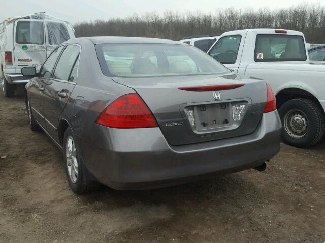 1HGCM56797A159592 - 2007 HONDA ACCORD EX CHARCOAL photo 3