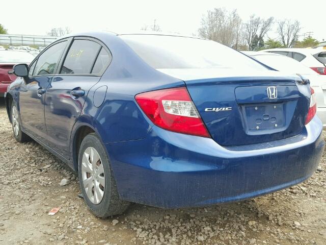 2HGFB2F50CH507209 - 2012 HONDA CIVIC LX BLUE photo 3