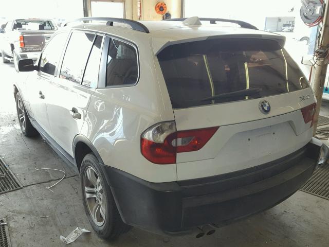 WBXPA93434WC31286 - 2004 BMW X3 3.0I WHITE photo 3