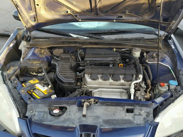 2HGES16625H581278 - 2005 HONDA CIVIC LX BLUE photo 7