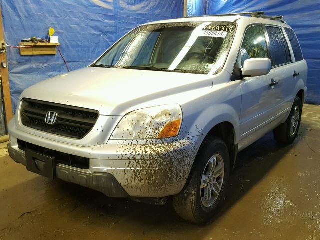 2HKYF18615H518998 - 2005 HONDA PILOT EXL SILVER photo 2