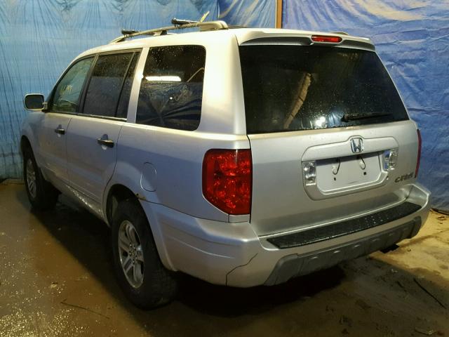 2HKYF18615H518998 - 2005 HONDA PILOT EXL SILVER photo 3