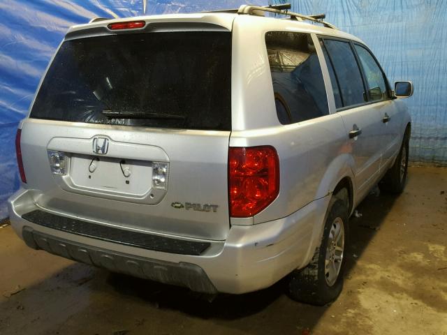 2HKYF18615H518998 - 2005 HONDA PILOT EXL SILVER photo 4