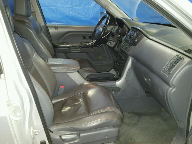 2HKYF18615H518998 - 2005 HONDA PILOT EXL SILVER photo 5