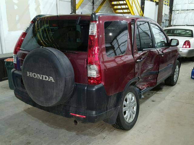 JHLRD78825C053242 - 2005 HONDA CR-V EX RED photo 4