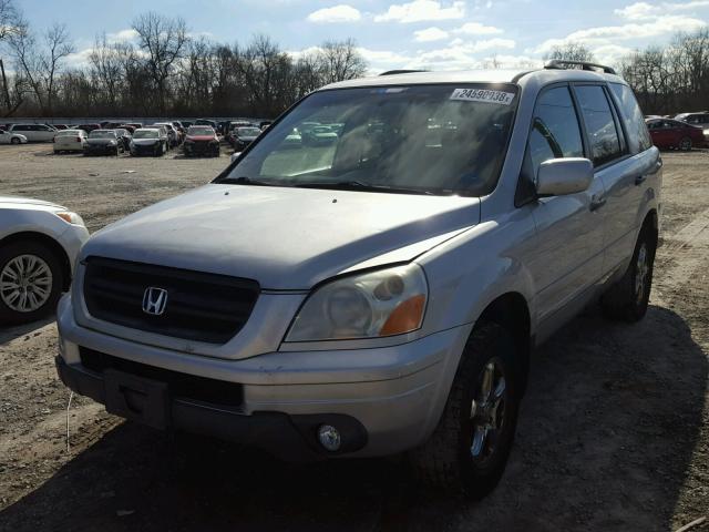 2HKYF18533H544037 - 2003 HONDA PILOT EXL SILVER photo 2