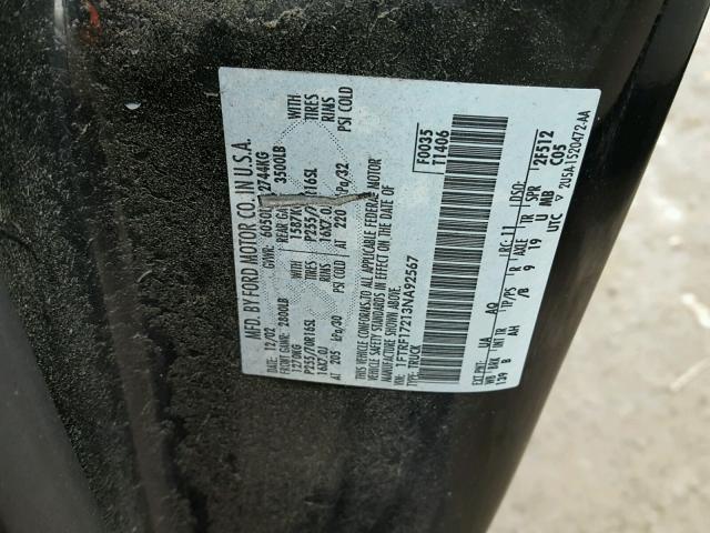 1FTRF17213NA92567 - 2003 FORD F150 Czarny zdjęcie 10