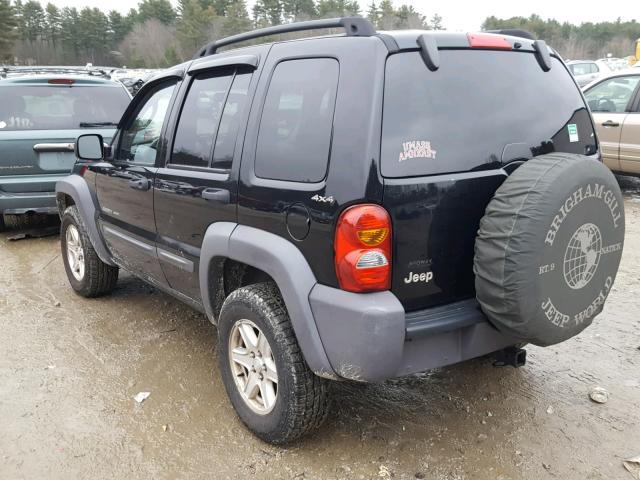 1J4GL48K72W164455 - 2002 JEEP LIBERTY SP BLACK photo 3