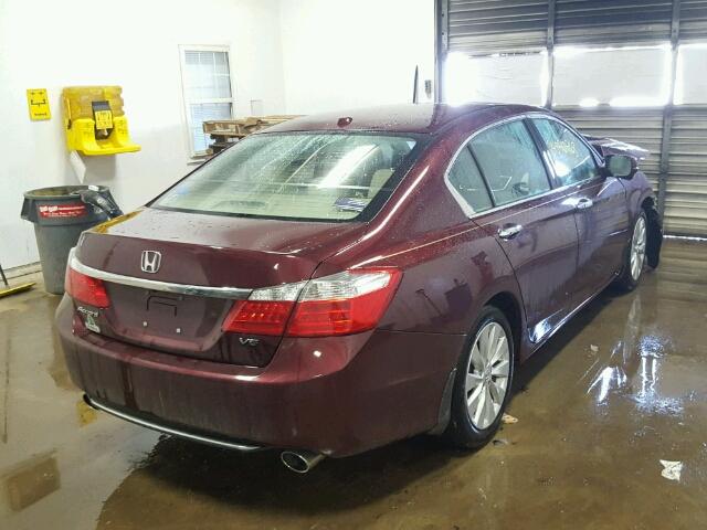 1HGCR3F86EA013646 - 2014 HONDA ACCORD EXL MAROON photo 4