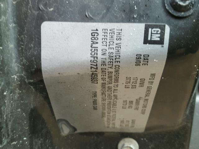 1G8AJ55F97Z145937 - 2007 SATURN ION LEVEL 蓝色 照片 10