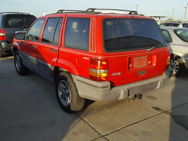 1J4GZ58S4PC599866 - 1993 JEEP GRAND CHER RED photo 3