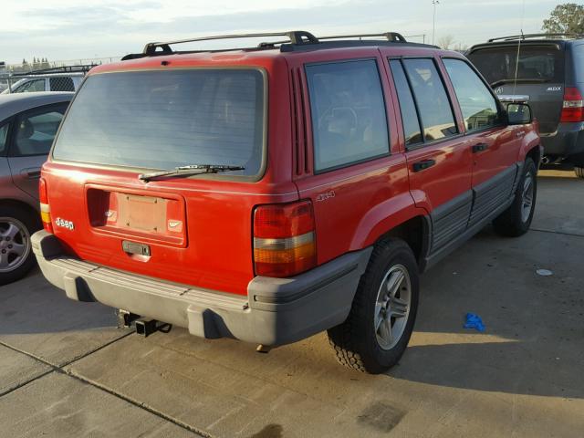 1J4GZ58S4PC599866 - 1993 JEEP GRAND CHER RED photo 4