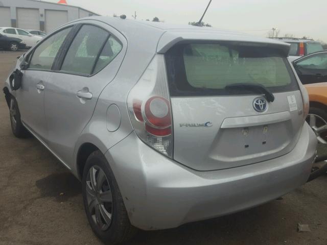 JTDKDTB3XC1522770 - 2012 TOYOTA PRIUS C SILVER photo 3