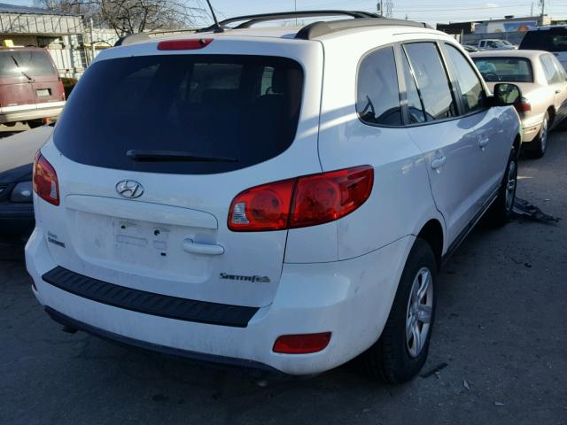 5NMSG13D19H286947 - 2009 HYUNDAI SANTA FE G WHITE photo 4