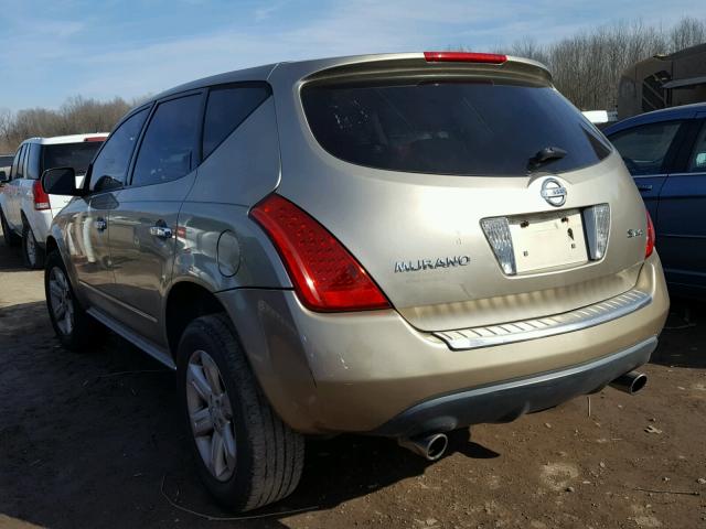 JN8AZ08W06W513231 - 2006 NISSAN MURANO SL GOLD photo 3