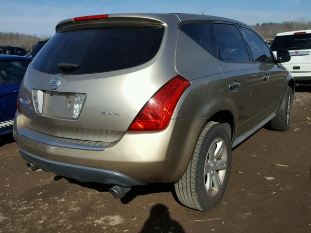 JN8AZ08W06W513231 - 2006 NISSAN MURANO SL GOLD photo 4