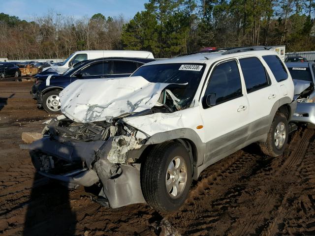 4F2YU07132KM05850 - 2002 MAZDA TRIBUTE DX WHITE photo 2