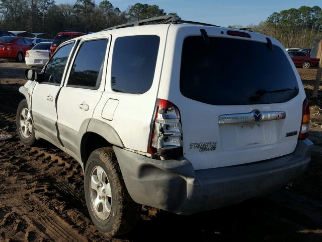 4F2YU07132KM05850 - 2002 MAZDA TRIBUTE DX WHITE photo 3