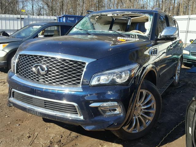 JN8AZ2NE2F9087371 - 2015 INFINITI QX80 BLUE photo 2