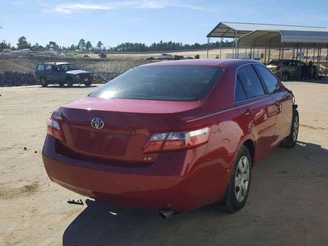 4T1BE46K19U353911 - 2009 TOYOTA CAMRY BASE RED photo 4